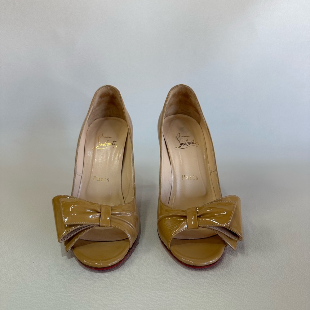 Christian Louboutin Patent Open toe Pumps